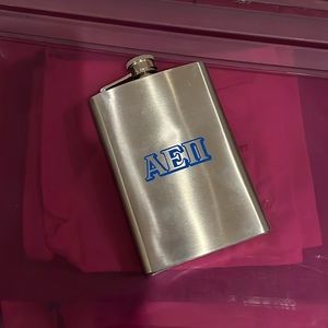 Alpha Phi Omega AEN Fraternity hip flask stainless steel 🍷